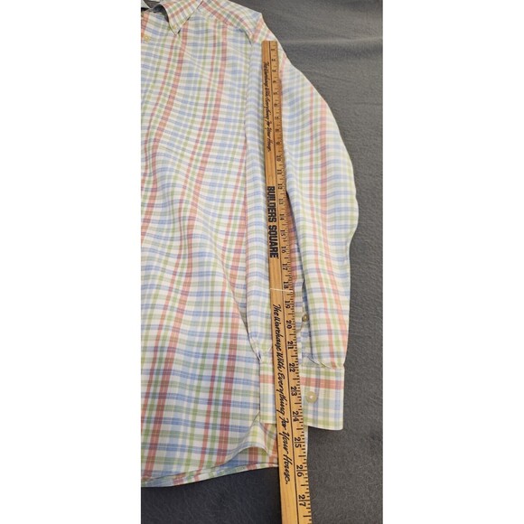 Talbots Mens Dress Shirt Sz L Long Sleeve Button Up Blue Red Green Plaid - Picture 5 of 9